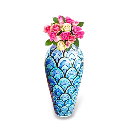 Hand-Painted Floral Vase Hand-Painted Floral Vase